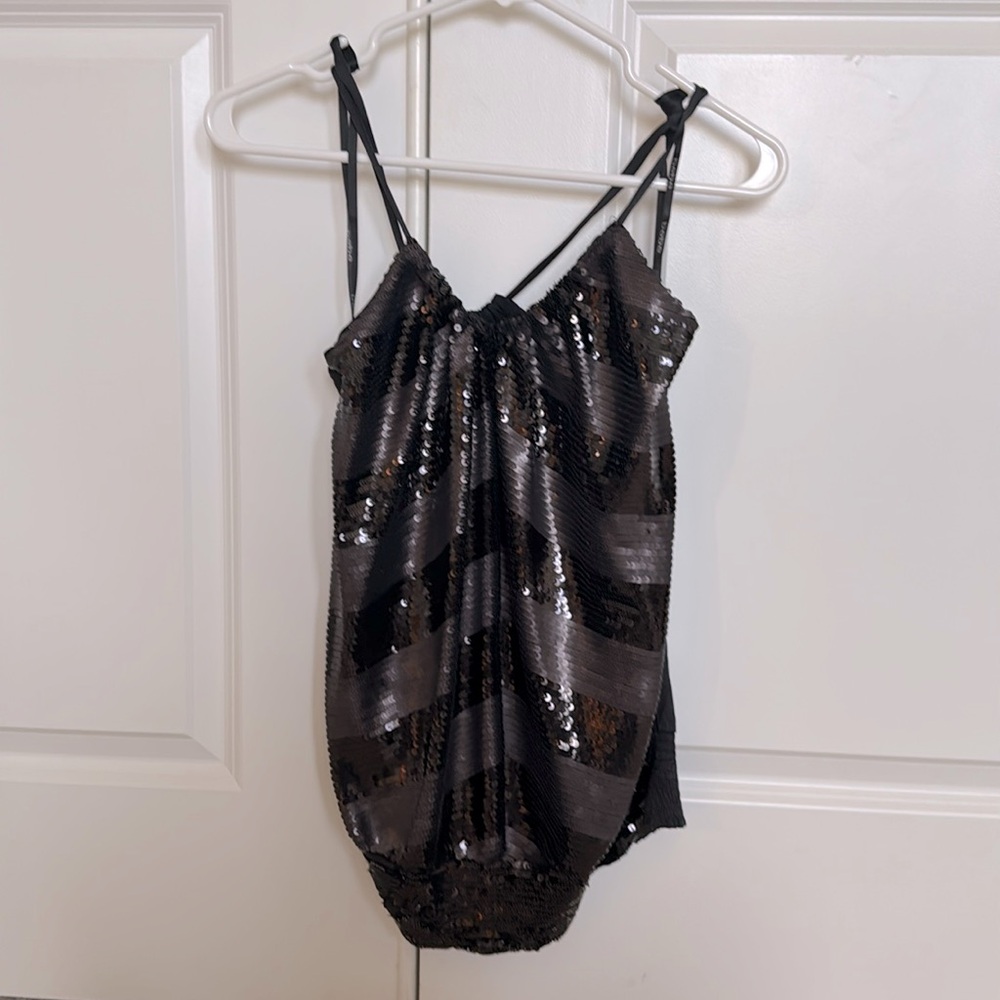 Bebe Black Sequined Top - Y2K